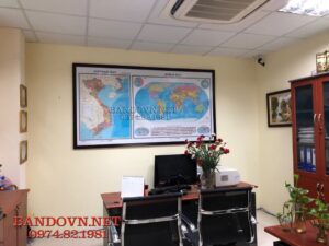 Bản đồ thế giới ghép bản đồ Việt Nam