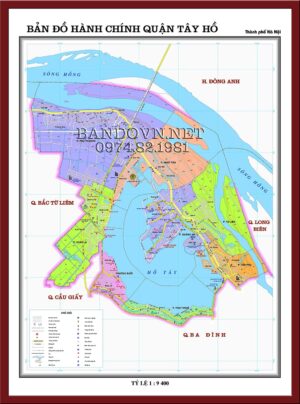 Bản đồ hành chính quận Tây Hồ