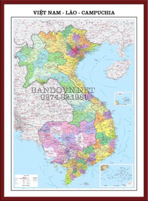 Bản đồ Việt Nam - Lào - Campuchia - VNLC3